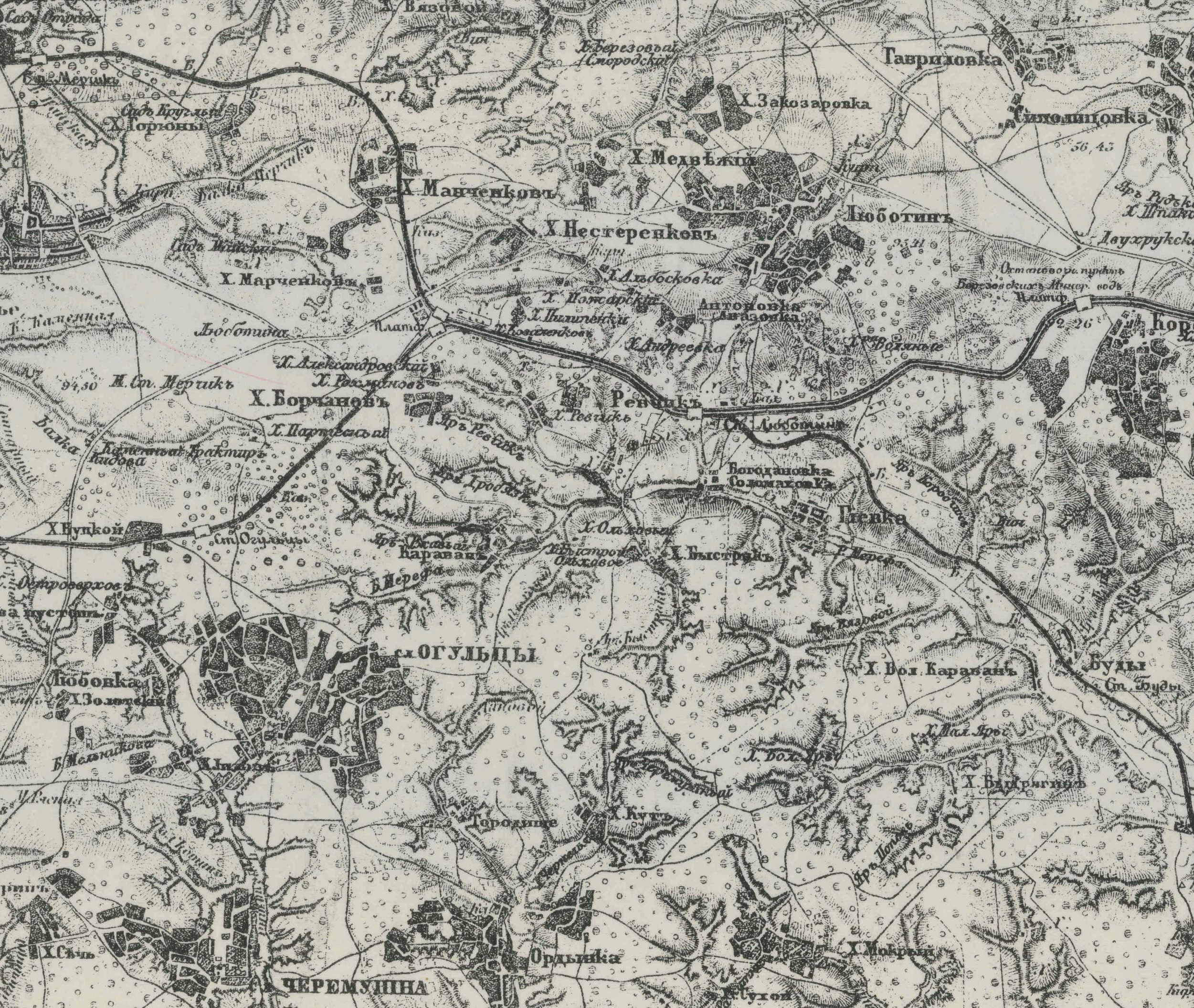 карта трёхверстовка город Люботин